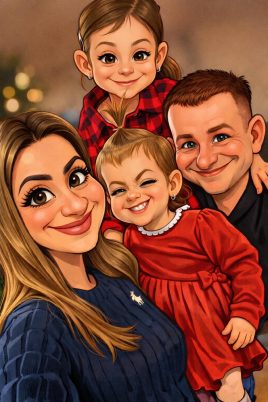 Karykatura portret rodzinny